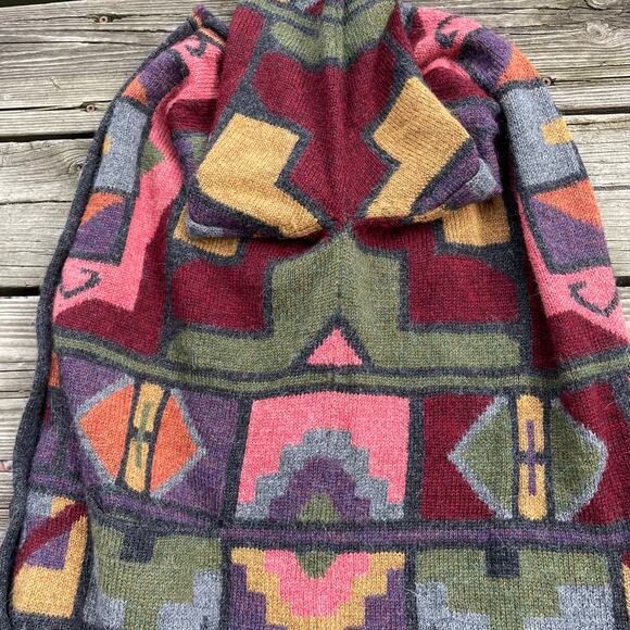 womens waliki 100% alpaca wool geometric sweater button down Large - Picture 6 of 16